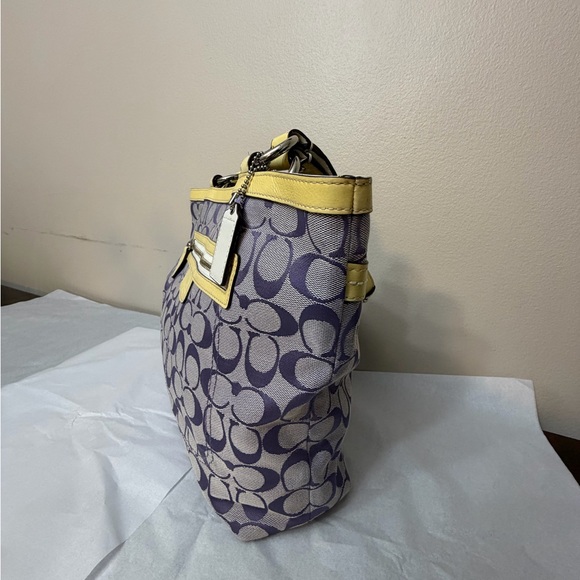 Coach Yellow and Purple Signature Tote - Picture 3 of 13